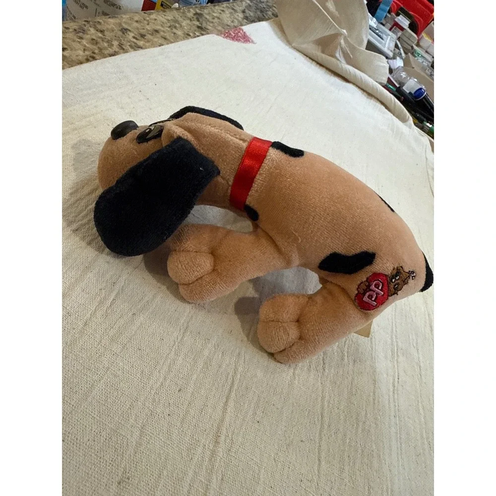 Vintage 1986 Tonka Pound Puppies Tan Black Spotted Dog Plush 8 Inch 9686